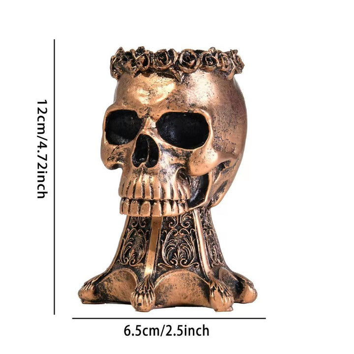 WorldNorse Skull Skeleton Resin Vase Decor