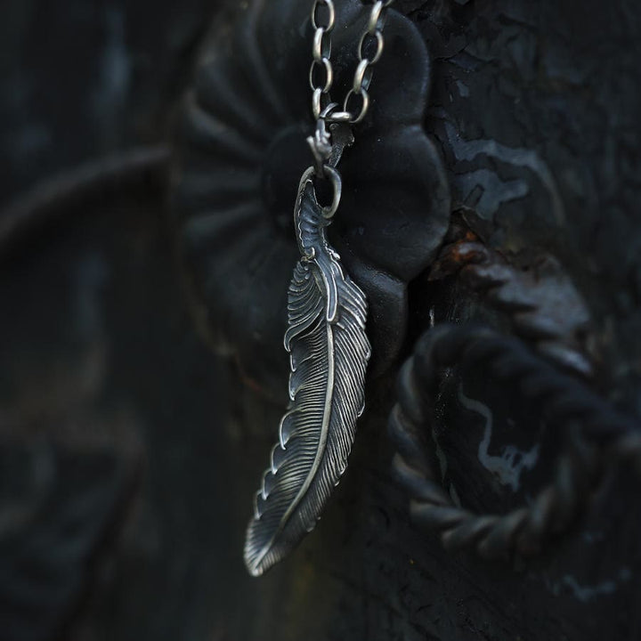 WorldNorse 999 Sterling Silver Feather Necklace