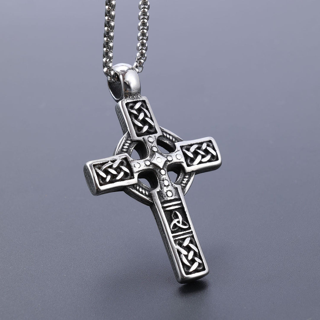 WorldNorse Celtic Knot Triquetra Cross Necklace