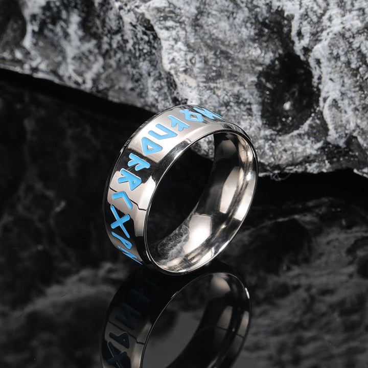 FREE Today: Inner Arc Mirror Etching Nordic Rune Ring