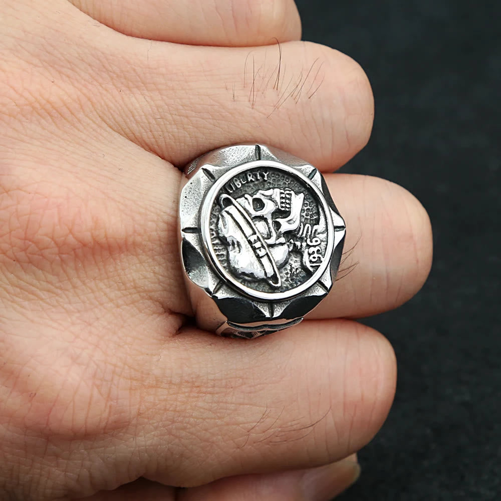 FREE Today: 1936 Hobo Nickels Liberty Stainless Steel Skull Ring