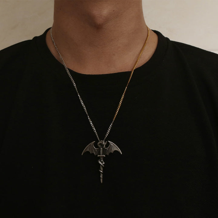 WorldNorse Pterosaur Sword Flying Dragon Necklace