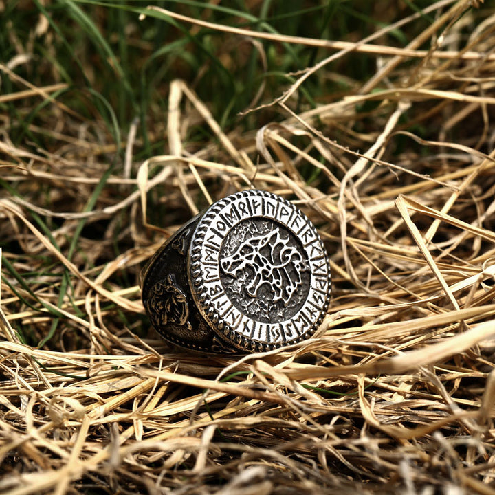 WorldNorse Fenrir Wolf Amulet Signet Viking Ring