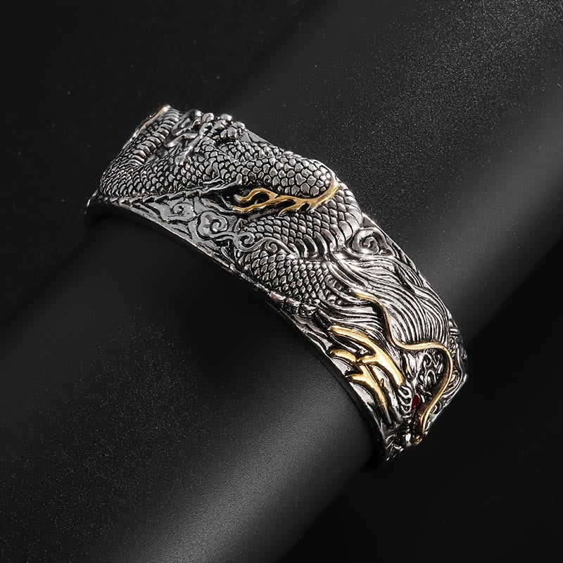 WorldNorse Carved Dragon Beast Domineer Open Bracelet