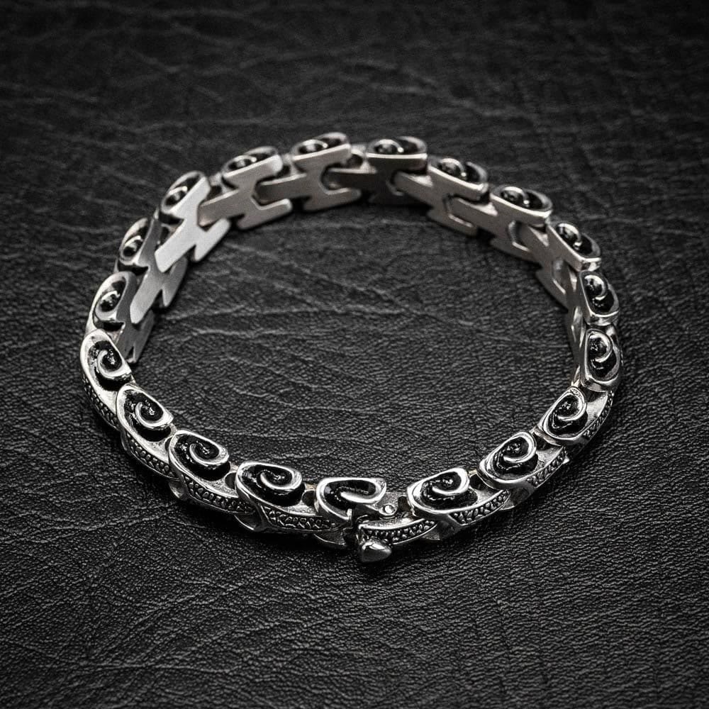 WorldNorse Vintage Dragon Bones Stainless Steel Animal Bracelet