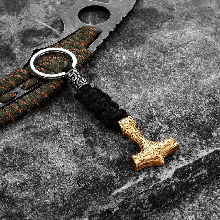 WorldNorse Mjolnir Paracord And Stainless Steel Keychain