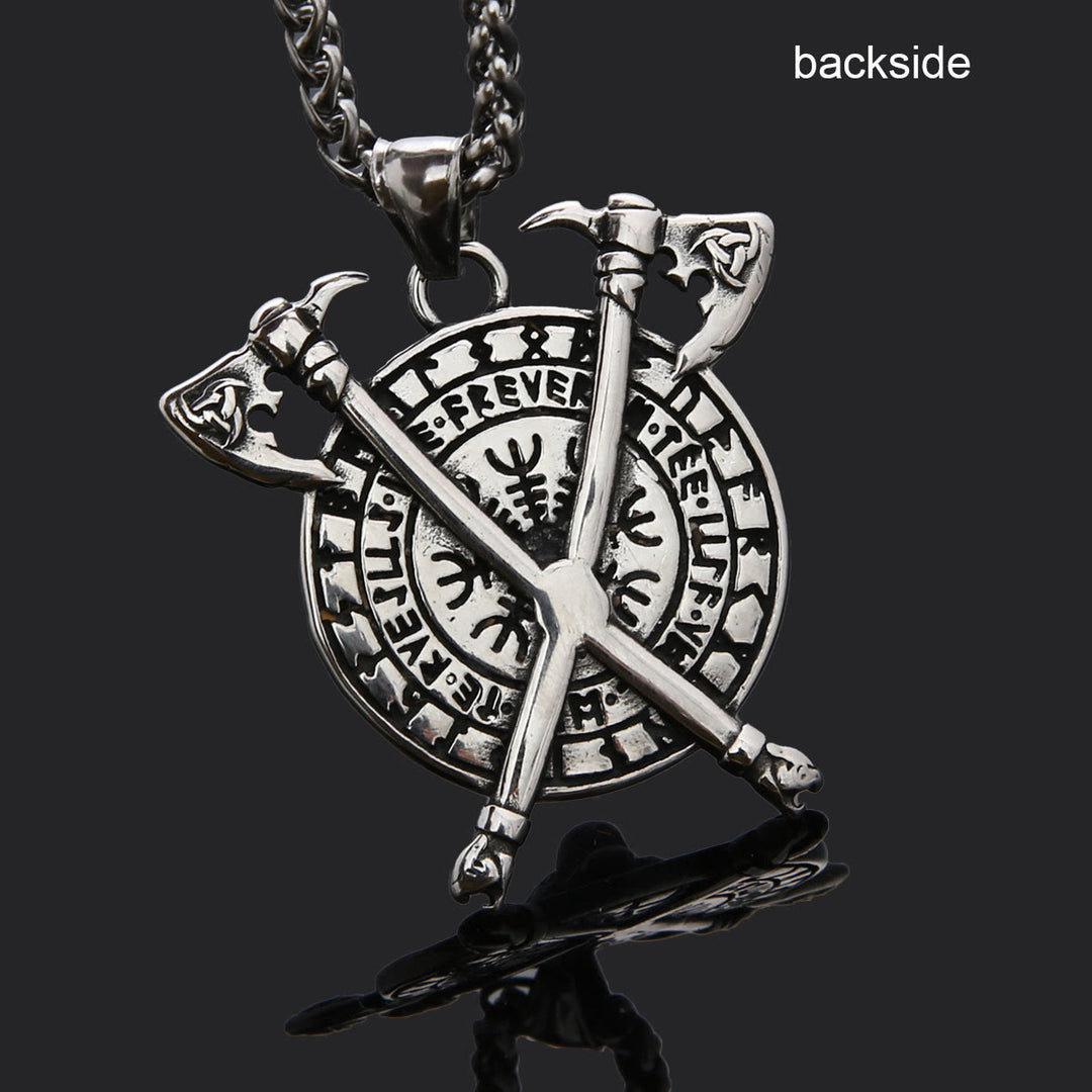 Flash Sale - WorldNorse Triple Horn of Odin Axe Necklace