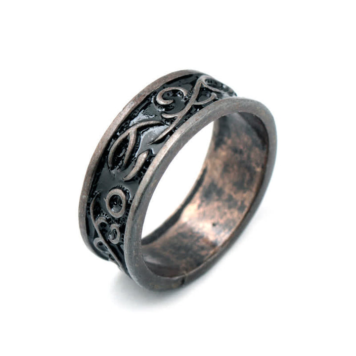 WorldNorse Men's Viking Carved Floral Leaf Ring