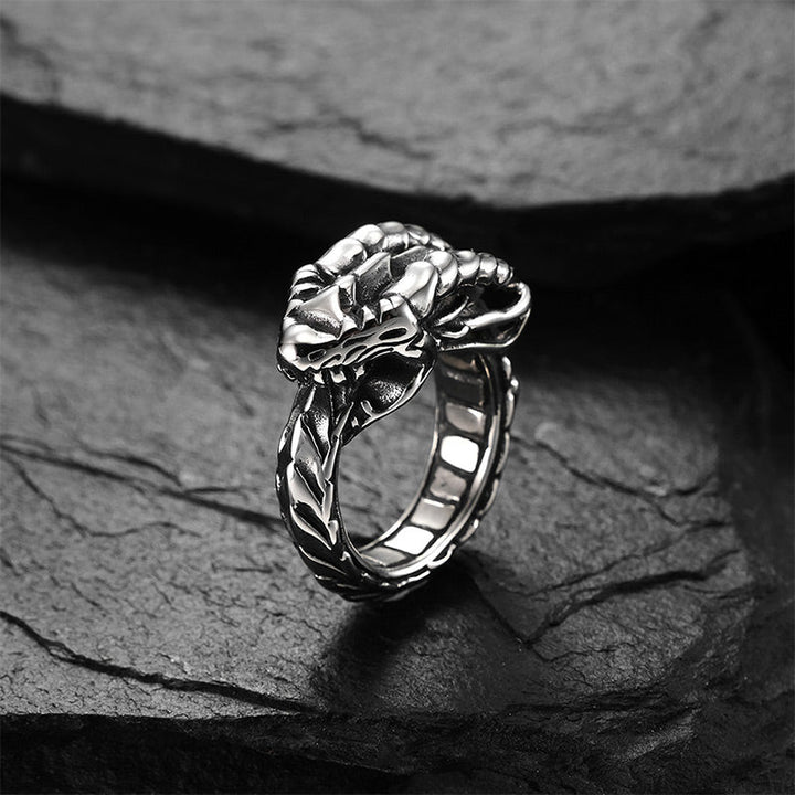 WorldNorse Nordic Mythical Giant Dragon Nicolas Style Protection Ring / Necklace