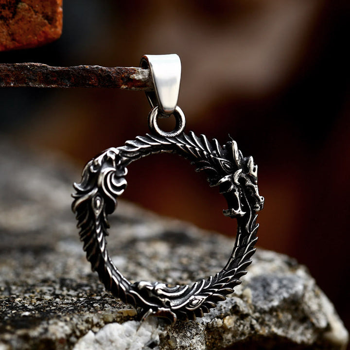 WorldNorse Domineering Three-headed Dragon Necklace