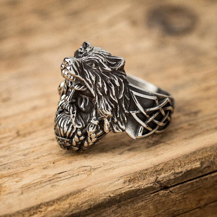 WorldNorse Odin Worrior Wolf Head Ring