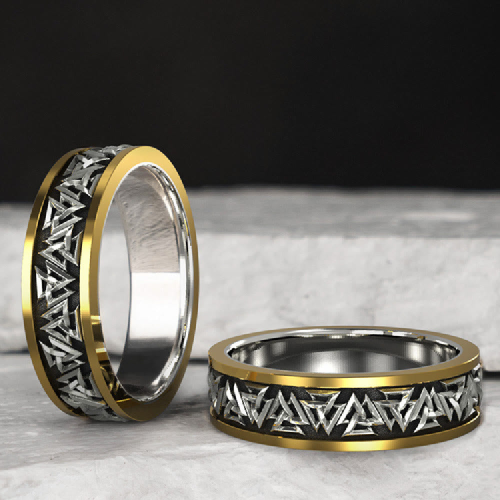 WorldNorse 925 Sterling Silver Nordic Valknut Ring