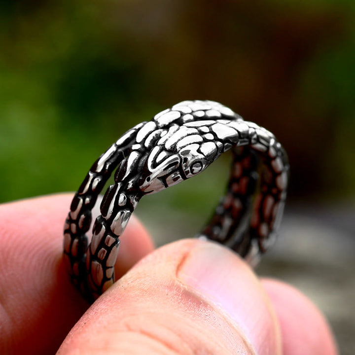 WorldNorse Vintage Python Snake Shaped Ring