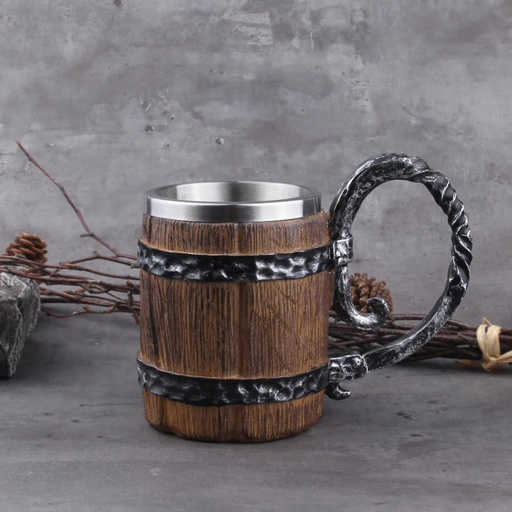 WorldNorse Viking Wood Style Beer Mug