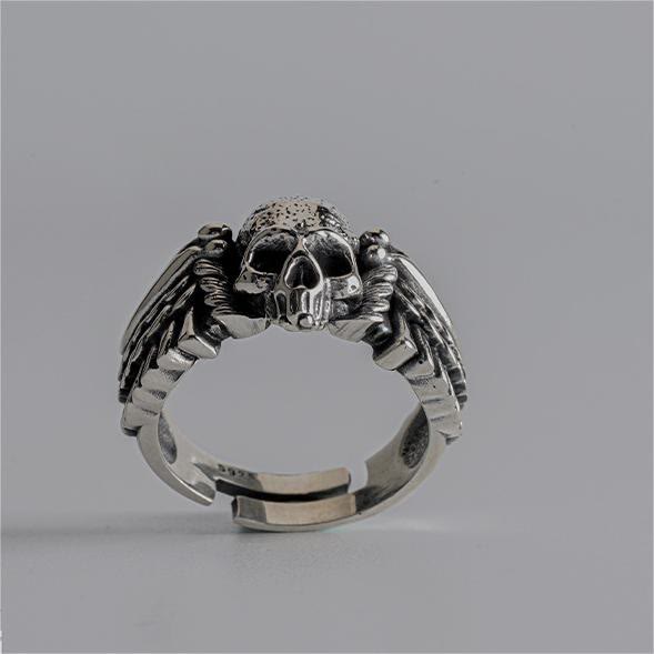 FREE Today: Skeleton Head With Wings Ring