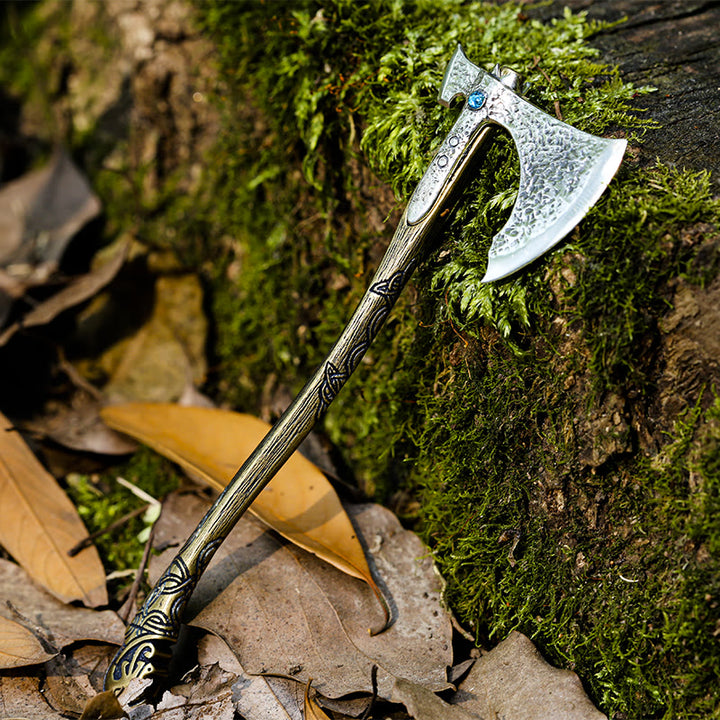 WorldNorse 925 Sterling Silver Viking Battle Axe Figurine