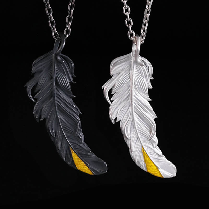 WorldNorse 999 Sterling Silver Feather Necklace