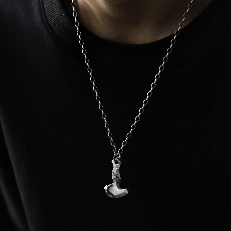 WorldNorse 999 Sterling Silver Anchor Necklace