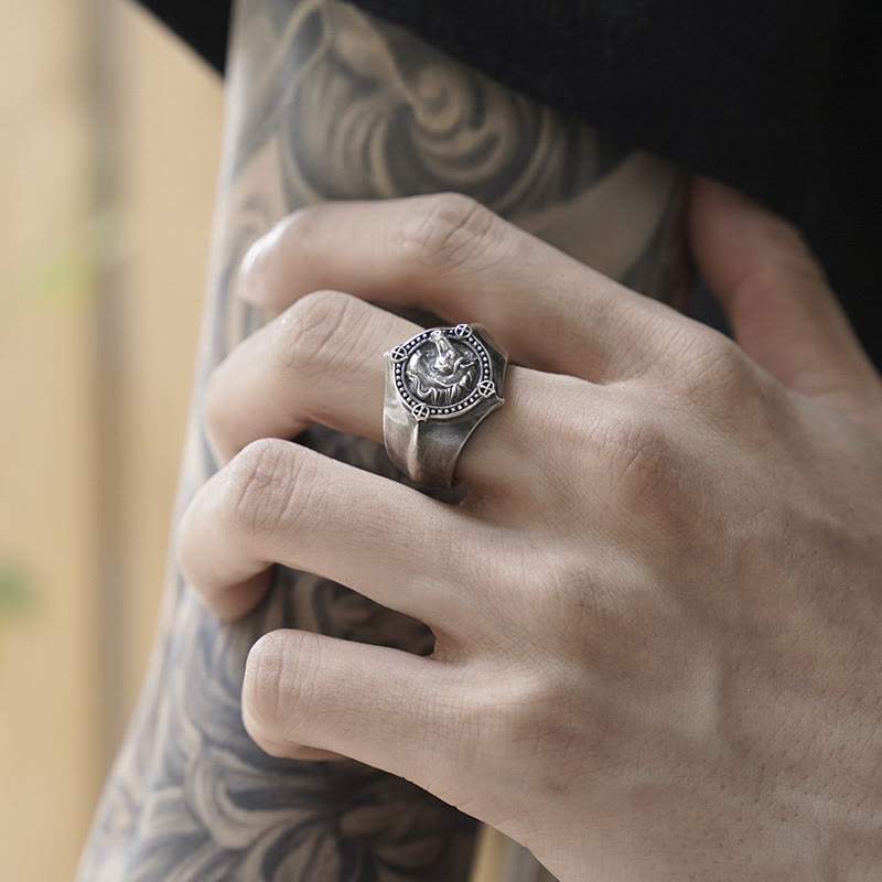 WorldNorse War Horse Signet Charger Ring