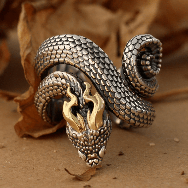 WorldNorse Retro Punk Snake Jormungandr Ring