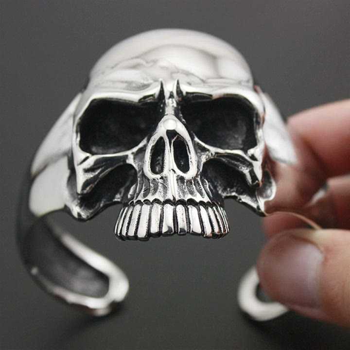 WorldNorse Demon Skull Cuff Biker Bracelet