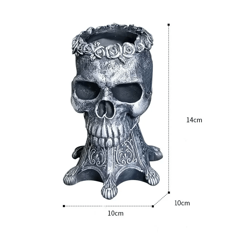 WorldNorse Skull Skeleton Resin Vase Decor