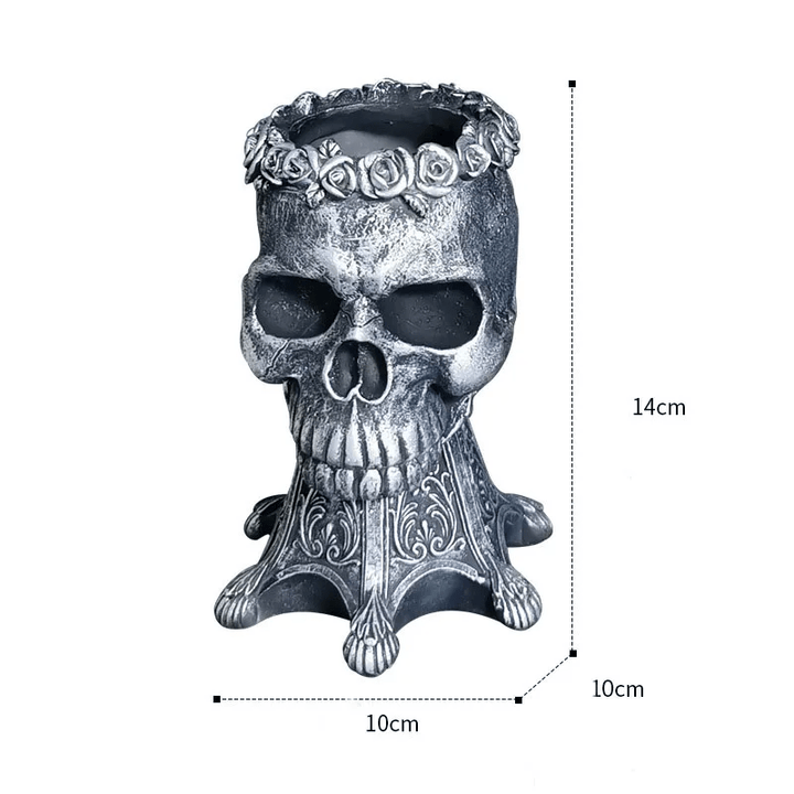 WorldNorse Skull Skeleton Resin Vase Decor