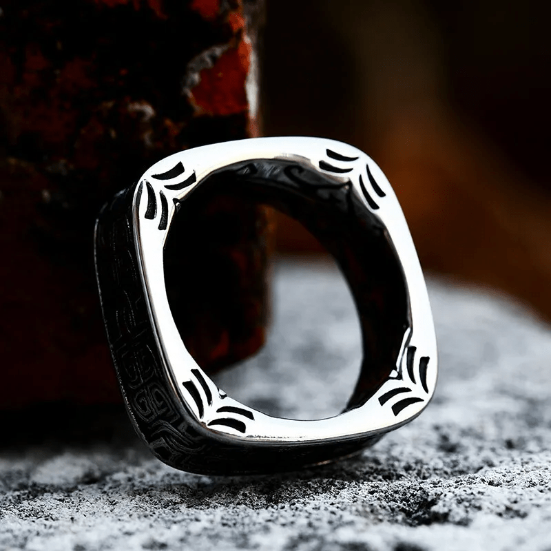 WorldNorse Vintage Viking Celtic Knot Square Ring