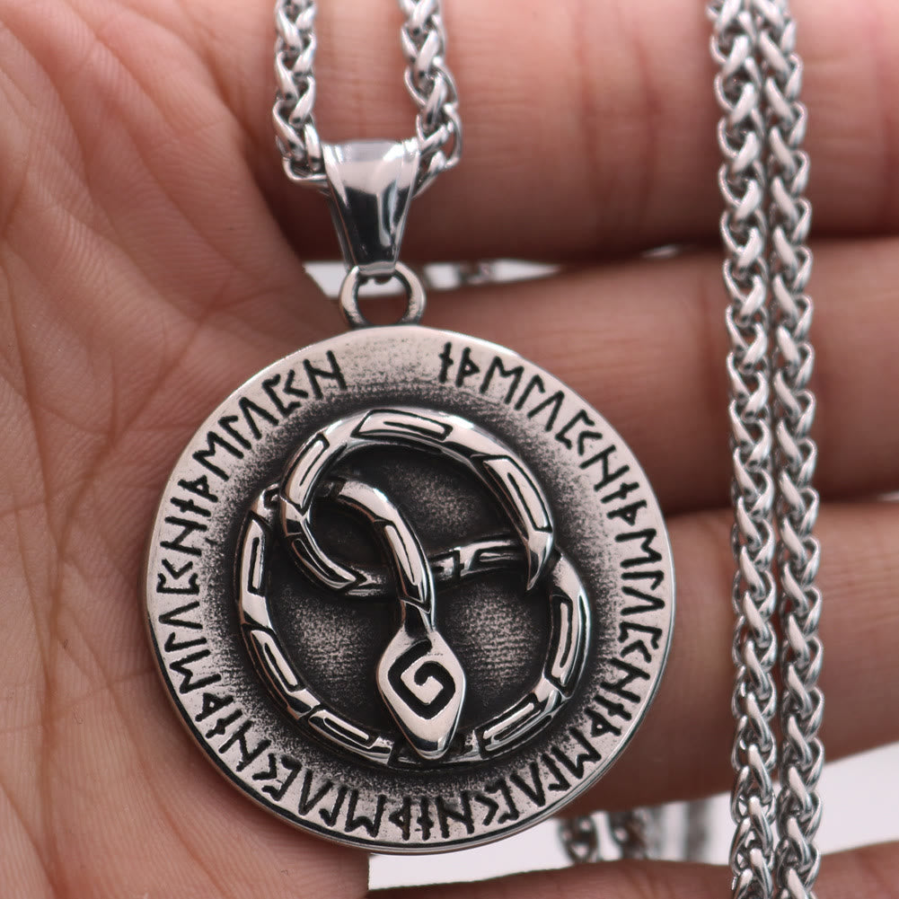 WorldNorse Nordic Snake Odin Rune Necklace