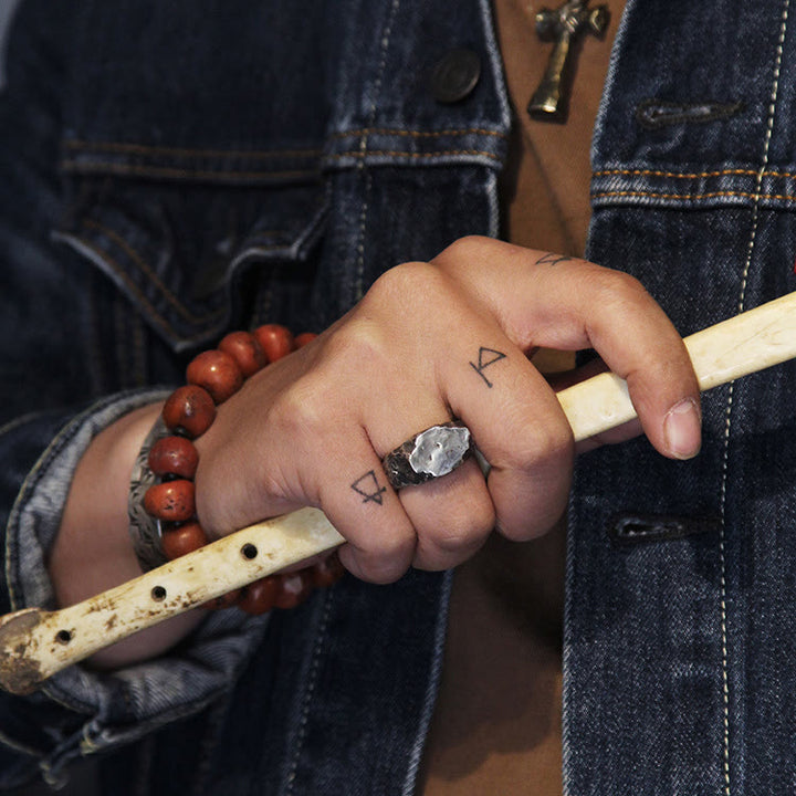 WorldNorse Hard Stone Rough Nomadic Ring