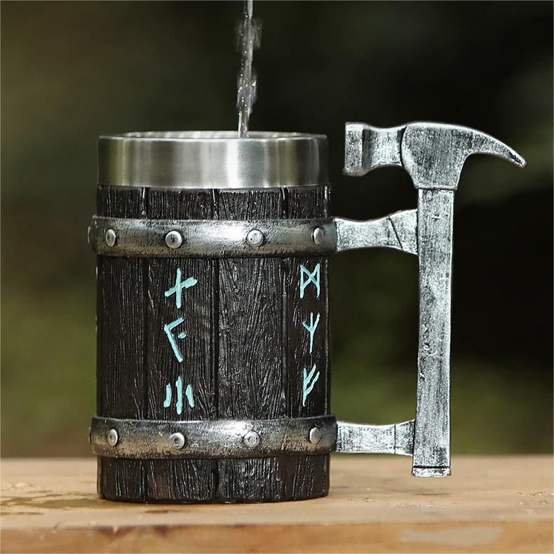 WorldNorse Nordic Viking Rune Hammer Mug