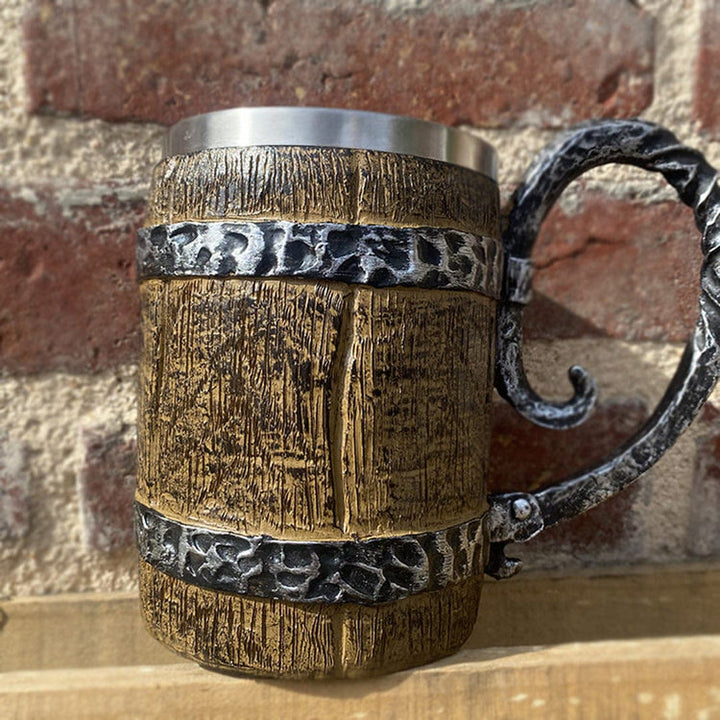 WorldNorse Viking Wood Style Beer Mug