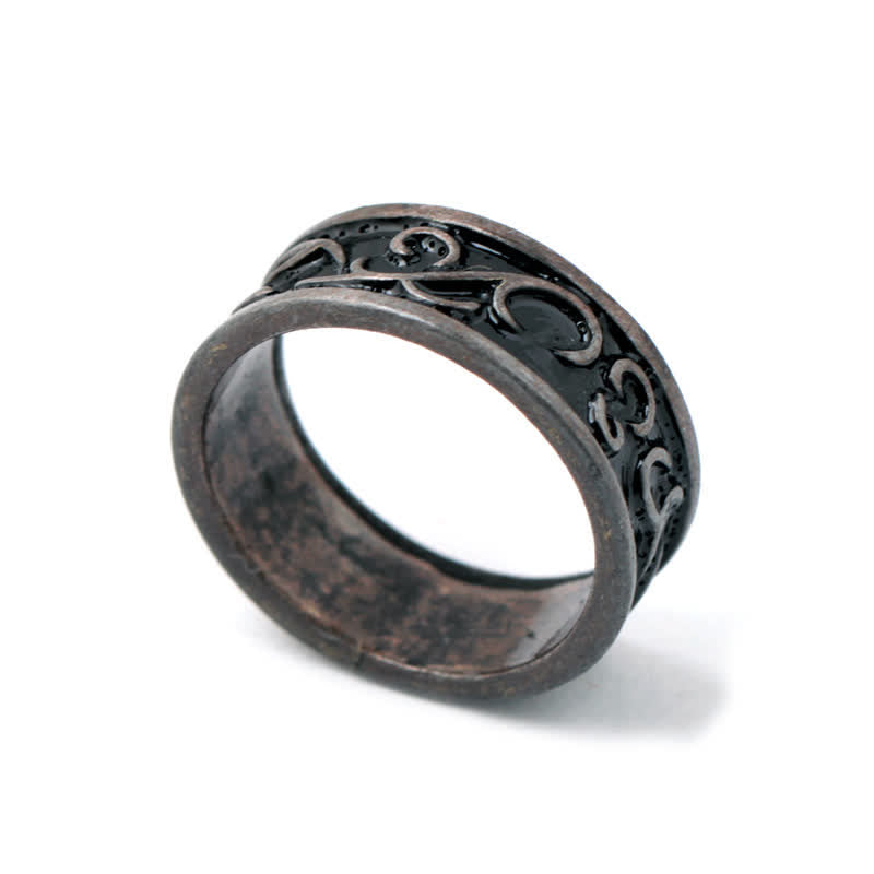 WorldNorse Men's Viking Carved Floral Leaf Ring