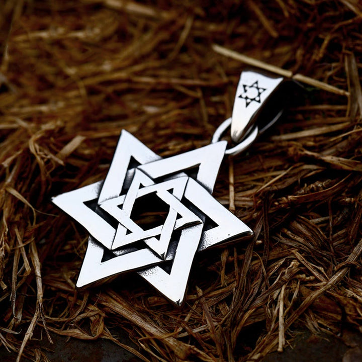 WorldNorse “Star Of David” Six Pointed Star Amulet Necklace
