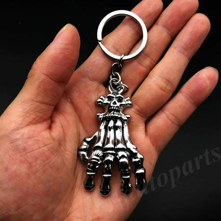 WorldNorse Skull Ghost Head Skull Claw Hand Keychain