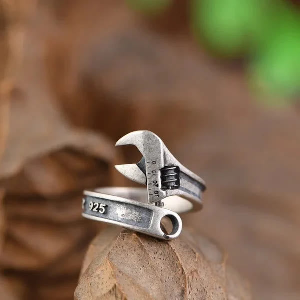 WorldNorse Sterling Silver Motorcycle Wrench Ring