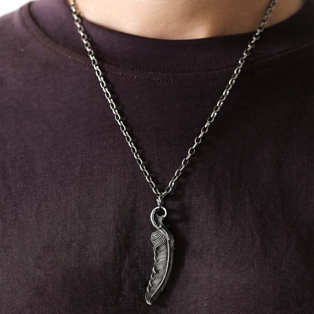 WorldNorse 999 Sterling Silver Feather Necklace