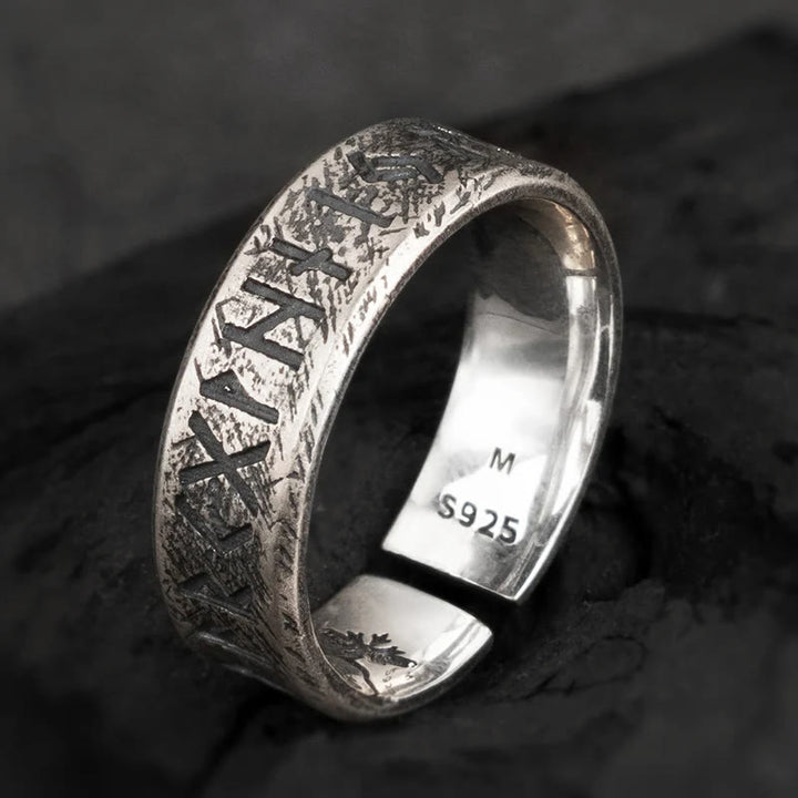 WorldNorse 925 Sterling Silver Viking Rune Words Ring