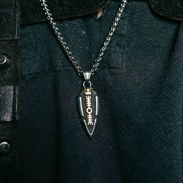 Flash Sale - WorldNorse Solid Double Sided Odin’s Spear Valknut Amulet Necklace