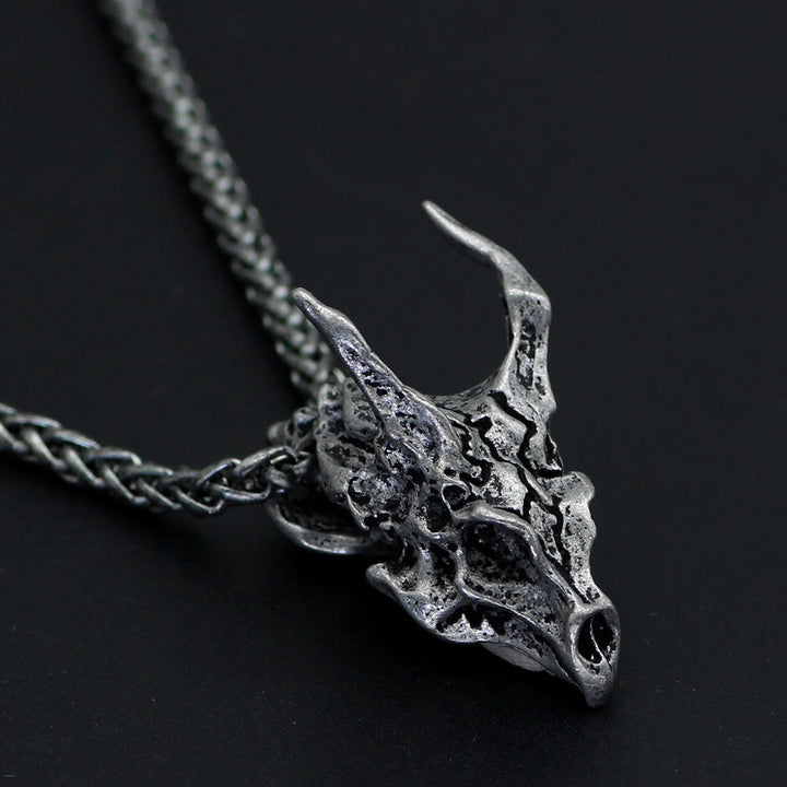 WorldNorse Viking Dragon Skull Pendant Powerful Necklace