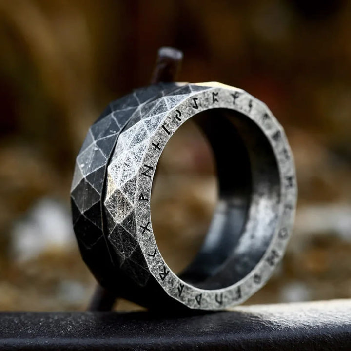 WorldNorse Viking Rune Vintage Diamond Shape Ring