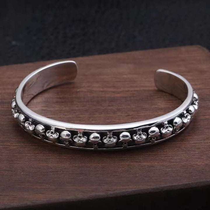 WorldNorse Skull Wrist Cuff Dark Goth Bracelet