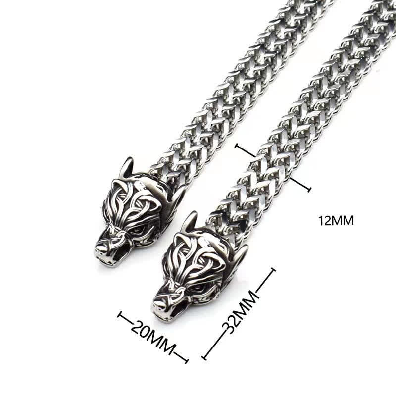 WorldNorse Men's Viking Silver Wolf Head Bracelet - image 6