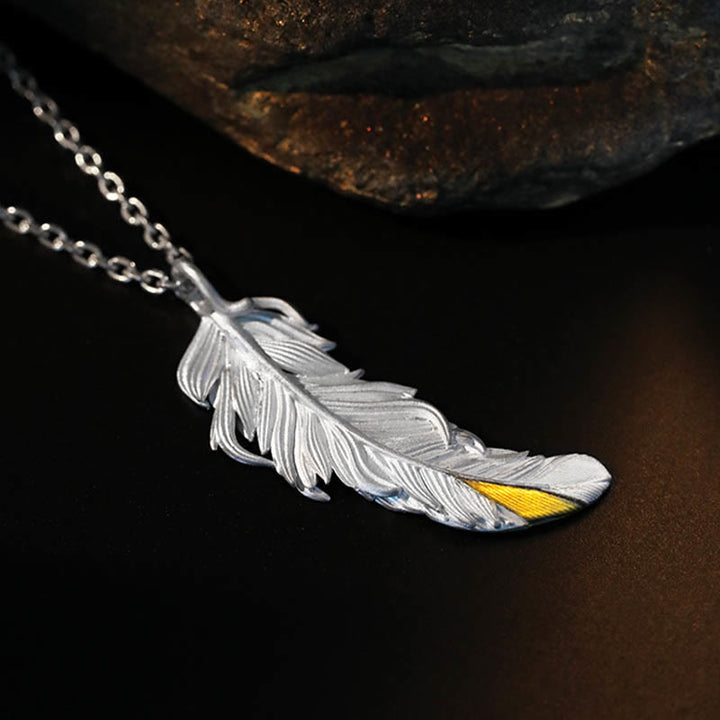 WorldNorse 999 Sterling Silver Feather Necklace