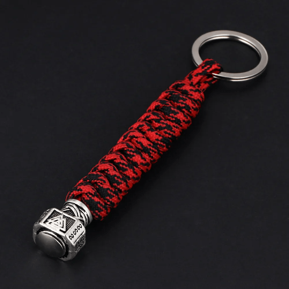 WorldNorse Valknut Hammer Keyring Keychain