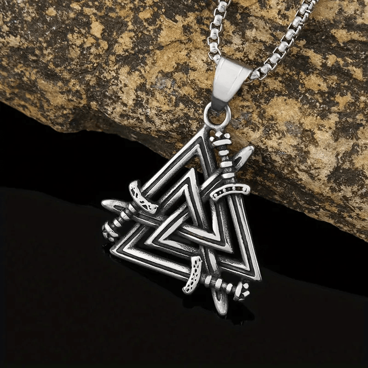 WorldNorse Valknut With Sword Necklace