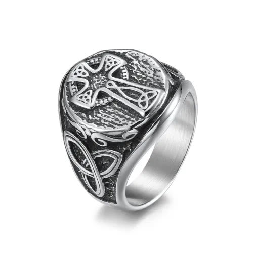 WorldNorse Nordic Gothic Celtic Knot Cross Ring