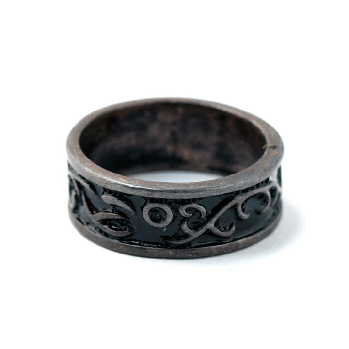 WorldNorse Men's Viking Carved Floral Leaf Ring