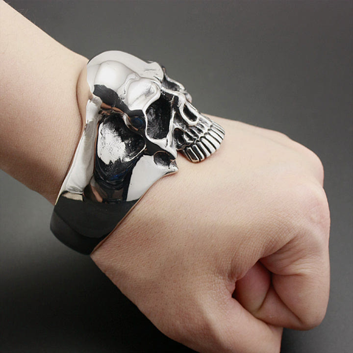 WorldNorse Demon Skull Cuff Biker Bracelet