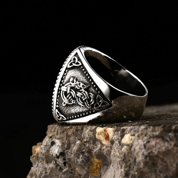 WorldNorse Fenrir Wolf Amulet Signet Viking Ring